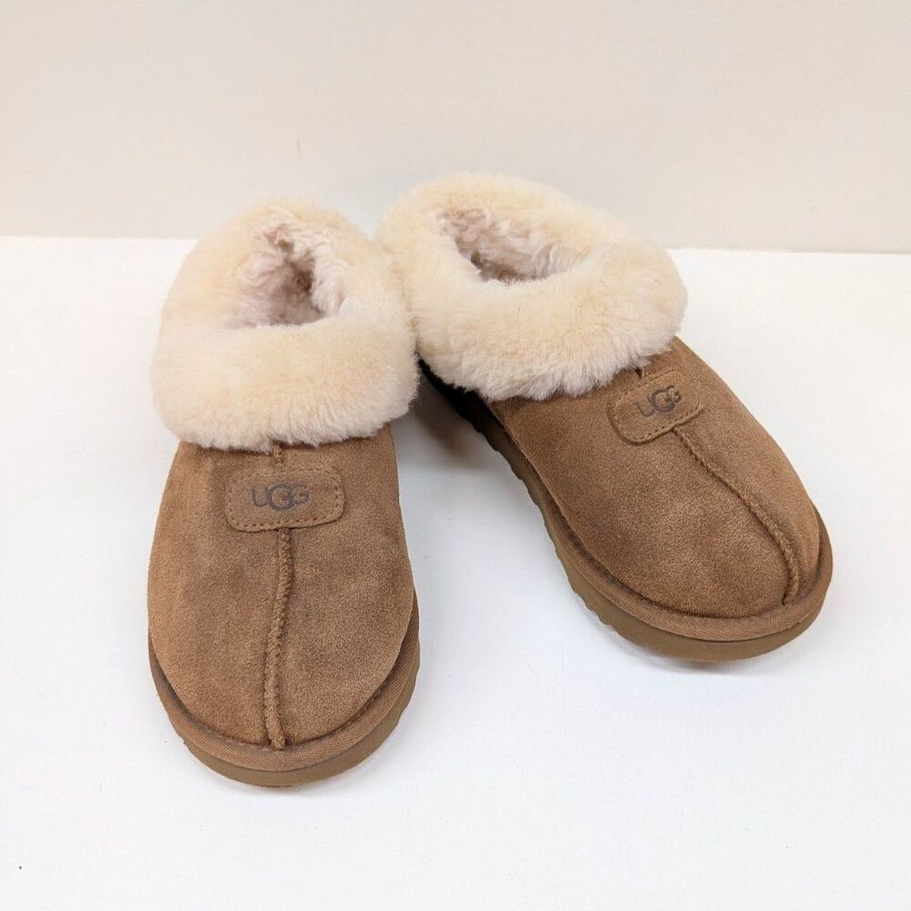 UGG Tazzette Suede Shearling Slipper, size 7